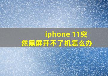 iphone 11突然黑屏开不了机怎么办